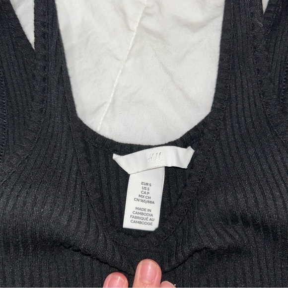 H&M Long Black Ribbed Dress - Bodycon **FREE WITH PURCHASE OVER $80** - Picture 2 of 3